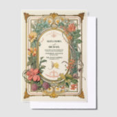  Bloemen Art Nouveau Bruiloft Vellum Uitnodigingen (Offset)