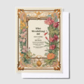 Bloemen Art Nouveau Bruiloft Vellum Uitnodigingen (Offset)