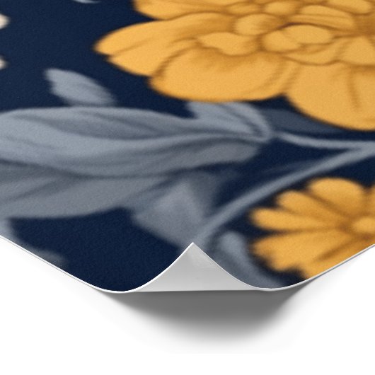 Bloemen Art Nouveau Koning Charles Cavalier Spanie Poster (Hoek)