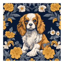 Bloemen Art Nouveau Koning Charles Cavalier Spanie
