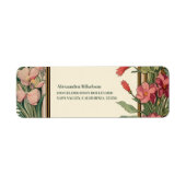  Bloemen Art Nouveau Vrijgezellenfeest Etiket (Voorkant)