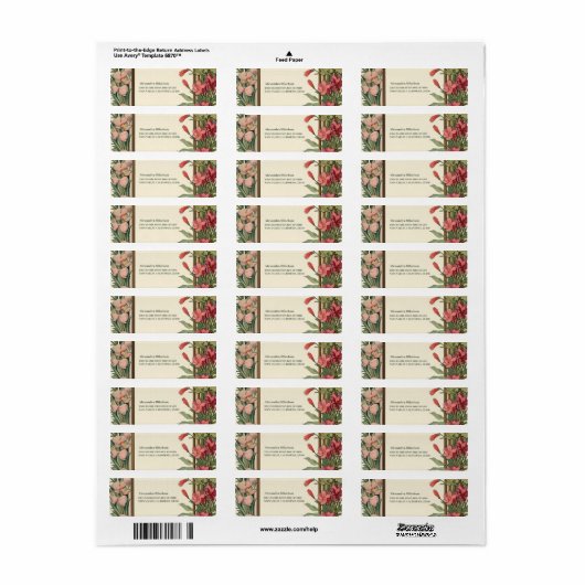  Bloemen Art Nouveau Vrijgezellenfeest Etiket (Full Sheet)