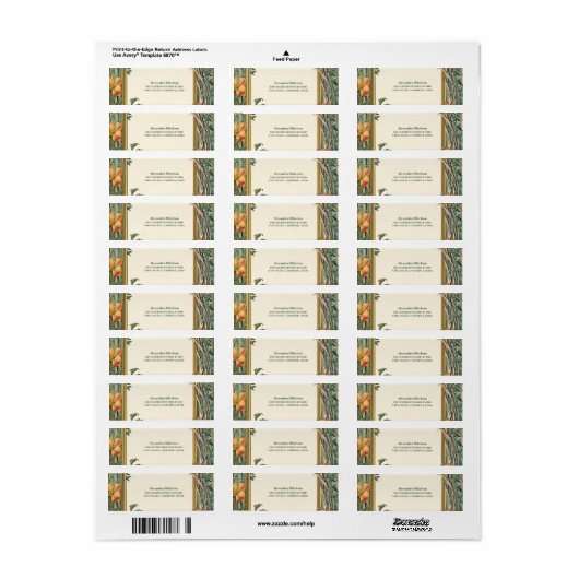  Bloemen Art Nouveau Vrijgezellenfeest Etiket (Full Sheet)