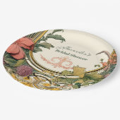 Bloemen Art Nouveau Vrijgezellenfeest Papieren Bordje (Gekanteld)