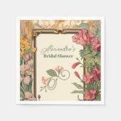  Bloemen Art Nouveau Vrijgezellenfeest Servet (Voorkant)