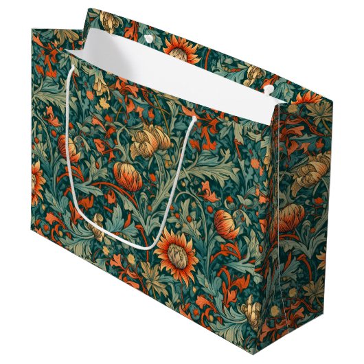 Bloemen, , art nouveau, William Morris stijl, Groot Cadeauzakje (Voorkant Gekanteld)