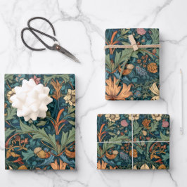 Bloemen, , art nouveau, William Morris stijl, Inpakpapier Vel