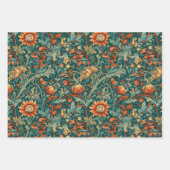 Bloemen, , art nouveau, William Morris stijl, Inpakpapier Vel (Voorkant 3)