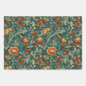 Bloemen, , art nouveau, William Morris stijl, Inpakpapier Vel (Voorkant)