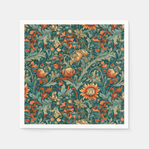 Bloemen, , art nouveau, William Morris stijl, Servet