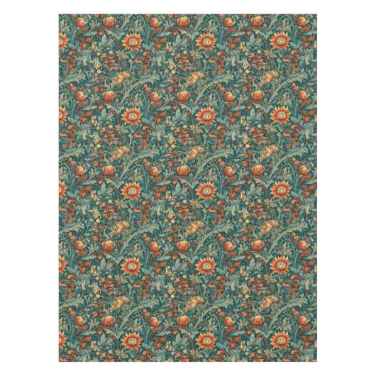 Bloemen, , art nouveau, William Morris stijl, Tafelkleed (Voorkant)