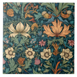 Bloemen, , art nouveau, William Morris stijl, Tegeltje