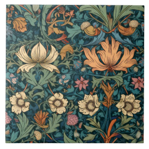 Bloemen, , art nouveau, William Morris stijl, Tegeltje