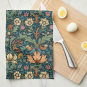 Bloemen, , art nouveau, William Morris stijl, Theedoek (Quarter Fold)