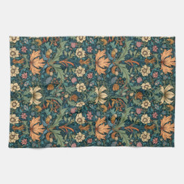 Bloemen, , art nouveau, William Morris stijl, Theedoek