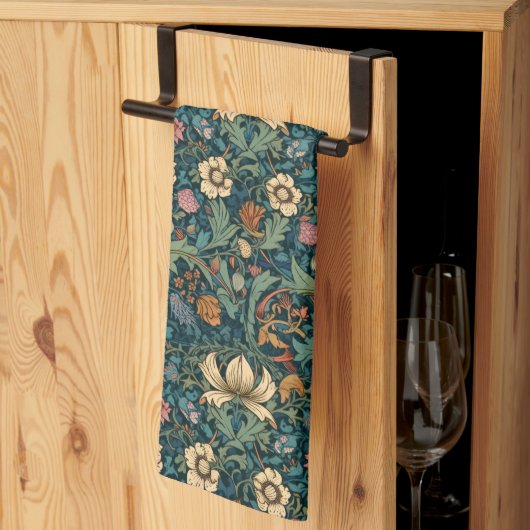 Bloemen, , art nouveau, William Morris stijl, Theedoek (Derde Gevouwen)