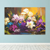 *~* Bloemen Art TV2 Stretched Canvas Print (Insitu (Houten vloer))
