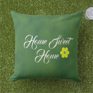 Bloemen artistiek geel en groen huis lief huis buitenkussen