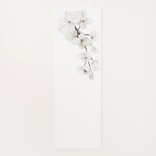 Bloemen aubergine Paarse witte orchidee naam oefen Yogamat (Achterkant)