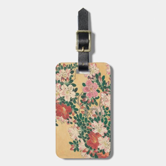 bloemen Azalea Japans schilderen Bagagelabel (Voorkant verticaal)