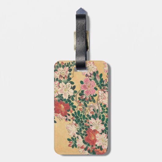 bloemen Azalea Japans schilderen Bagagelabel (Achterkant verticaal)