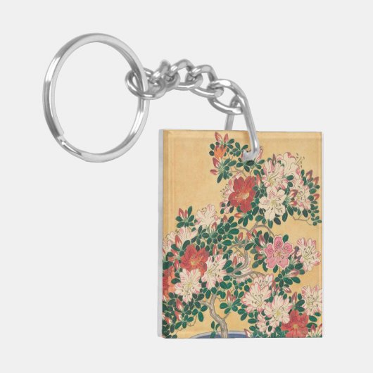  bloemen Azalea Japans schilderen Sleutelhanger (Voorkant Links)