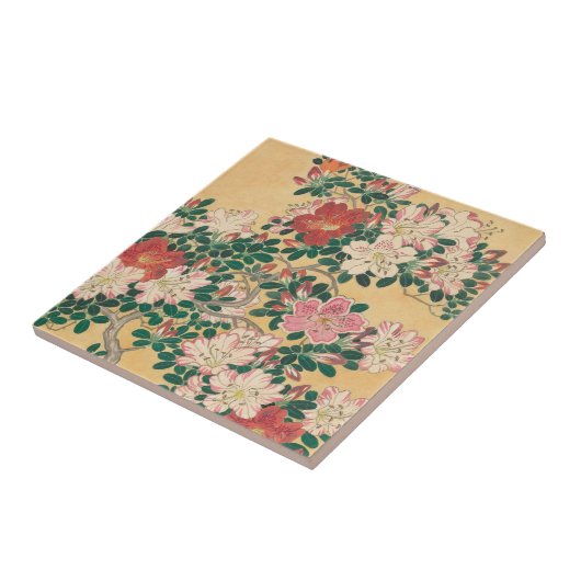  bloemen Azalea Japans schilderen Tegeltje (Zijkant)