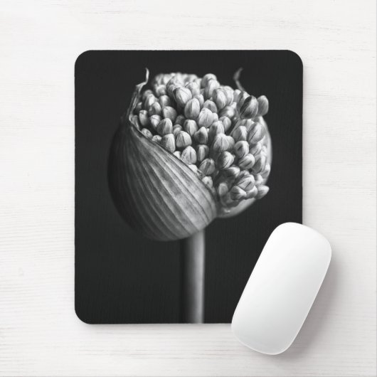 Bloemen | B&W Allium Flower Bud Muismat (Met muis)