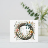 Bloemen baard feestdagenkaart (Staand voorkant)