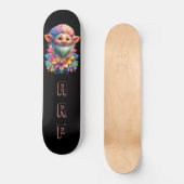 *~* Bloemen Baard Troll AP89 Neon Regenboog Initia Persoonlijk Skateboard (Voorkant)