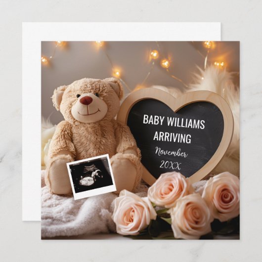 Bloemen Baby Aankondiging voor Social Media (Voorkant / Achterkant)