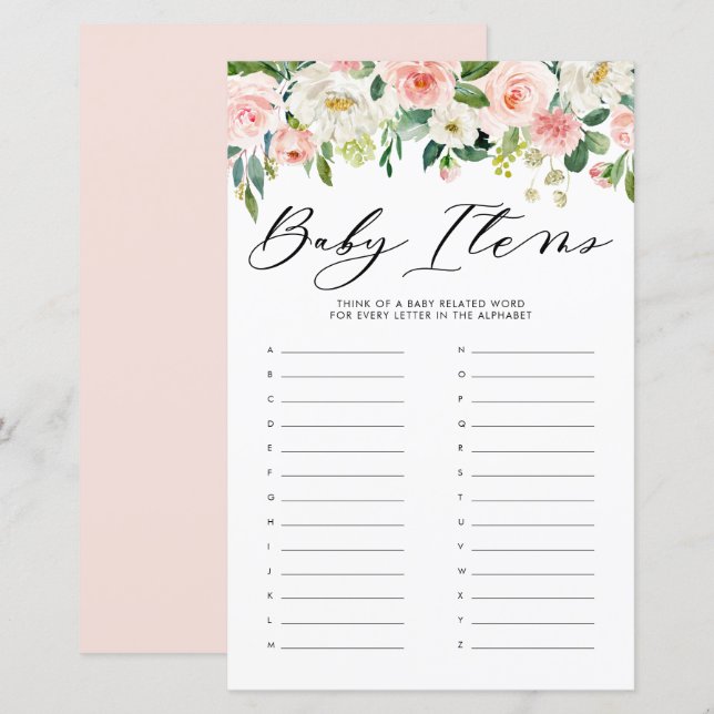  bloemen Baby Baby shower (Voorkant / Achterkant)