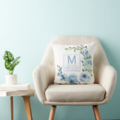 Bloemen Baby Blauw Geboortestatistieken Pasgeboren Kussen (Stoel)