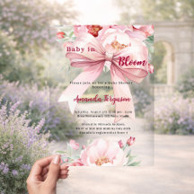 Bloemen baby bloei roze strik helder Baby shower