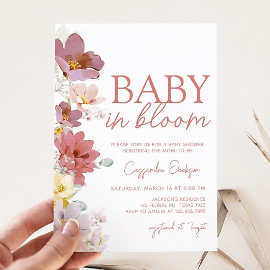 Bloemen Baby Bloom Baby shower Kaart