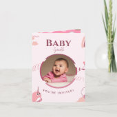 Bloemen Baby Borrel Customizable Uitnodiging (Voorkant)