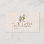 Bloemen Baby Carriage Baby shower Luier Raffle Informatiekaartje (Voorkant)