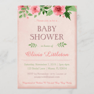 Bloemen Baby Douche Uitnodigingen - Bloemen Douche