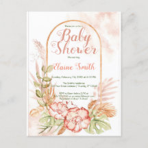 Bloemen baby douche uitnodigingen voor haar boho b