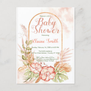 Bloemen baby douche uitnodigingen voor haar boho b