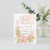 Bloemen baby douche uitnodigingen voor haar boho b (Staand voorkant)