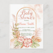 Bloemen baby douche uitnodigingen voor haar boho b (Voorkant)