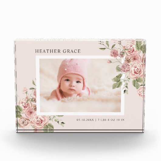 Bloemen Baby Foto Blok (Voorkant)