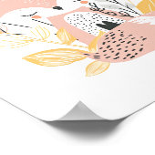 Bloemen Baby Fox kwekerij Decor Poster (Hoek)