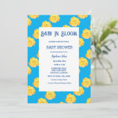 Bloemen Baby in bloei Baby shower geel blauw Schat Kaart (Staand voorkant)