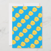 Bloemen Baby in bloei Baby shower geel blauw Schat Kaart (Achterkant)