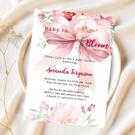 Bloemen baby in bloei roze boog meisje Baby shower Kaart