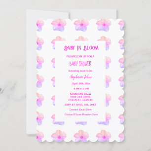 Bloemen Baby in bloei roze petunia Baby shower mei Kaart