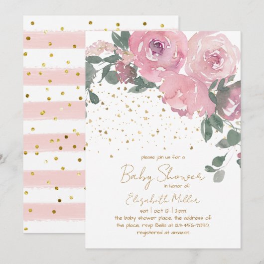 Bloemen Baby in Bloom Baby shower Kaart (Voorkant / Achterkant)