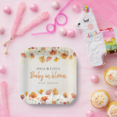 Bloemen Baby in Bloom Baby shower Papier Borden Papieren Bordje (Feest)